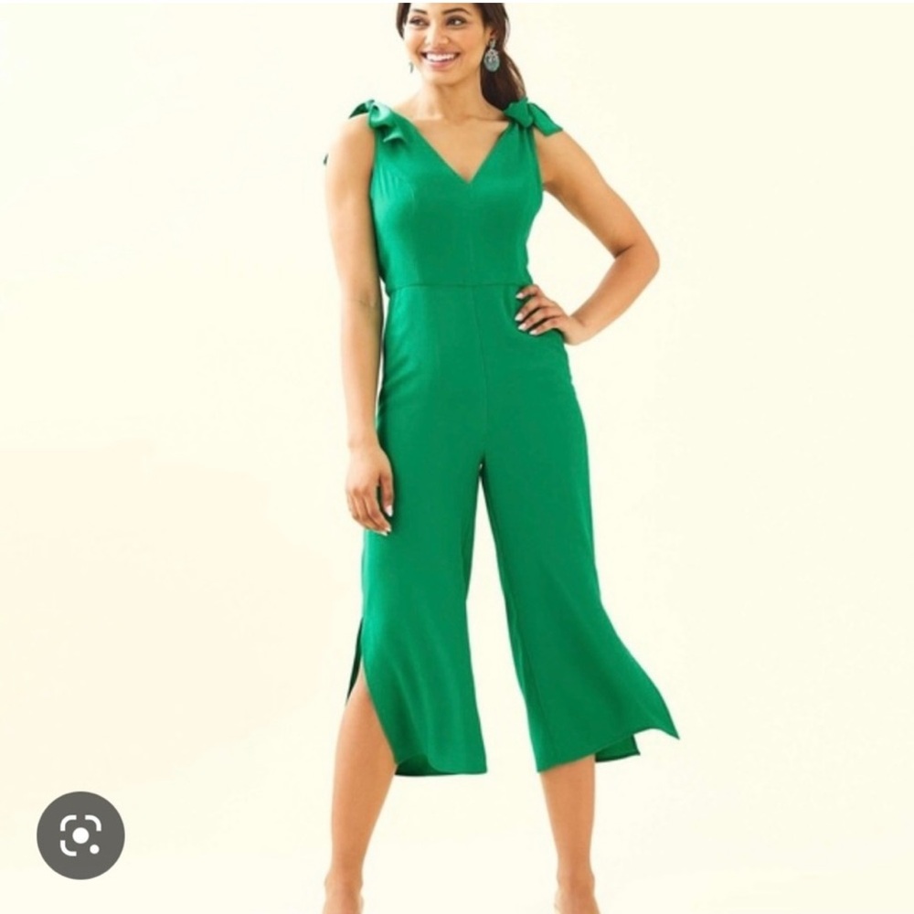 Lilly Pulitzer Dani Jumpsuit Green Emerald Isle NWT